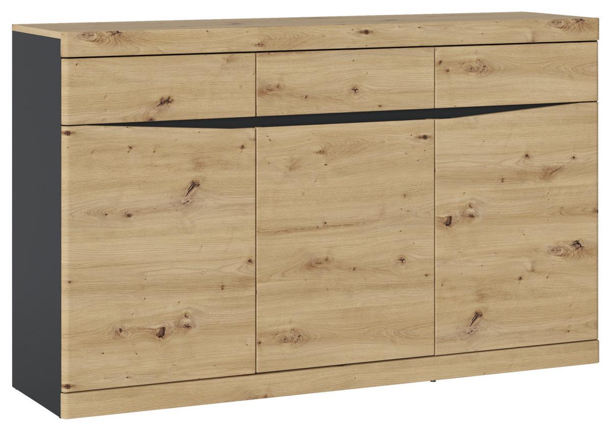 Kommode Turino Eiche Artisan Anthrazit B: 150cm - Anthrazit/Eiche Artisan, Trend, Holzwerkstoff (150/92,1/39,9cm)
