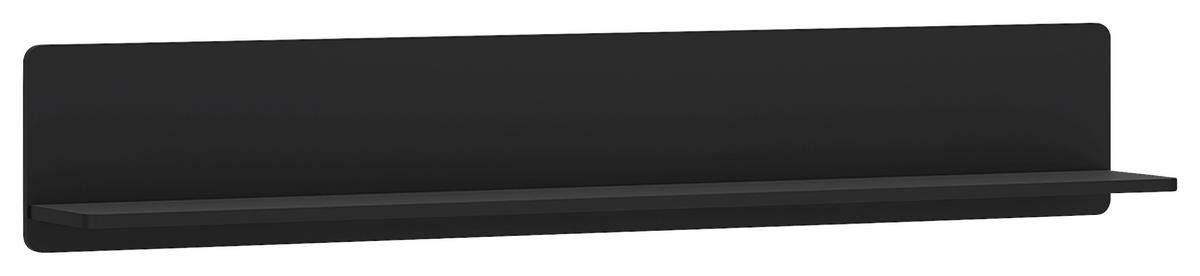 Wandregal Norica Schwarz B: 140 cm - Schwarz, Trend, Holzwerkstoff (140/24/21,6cm)