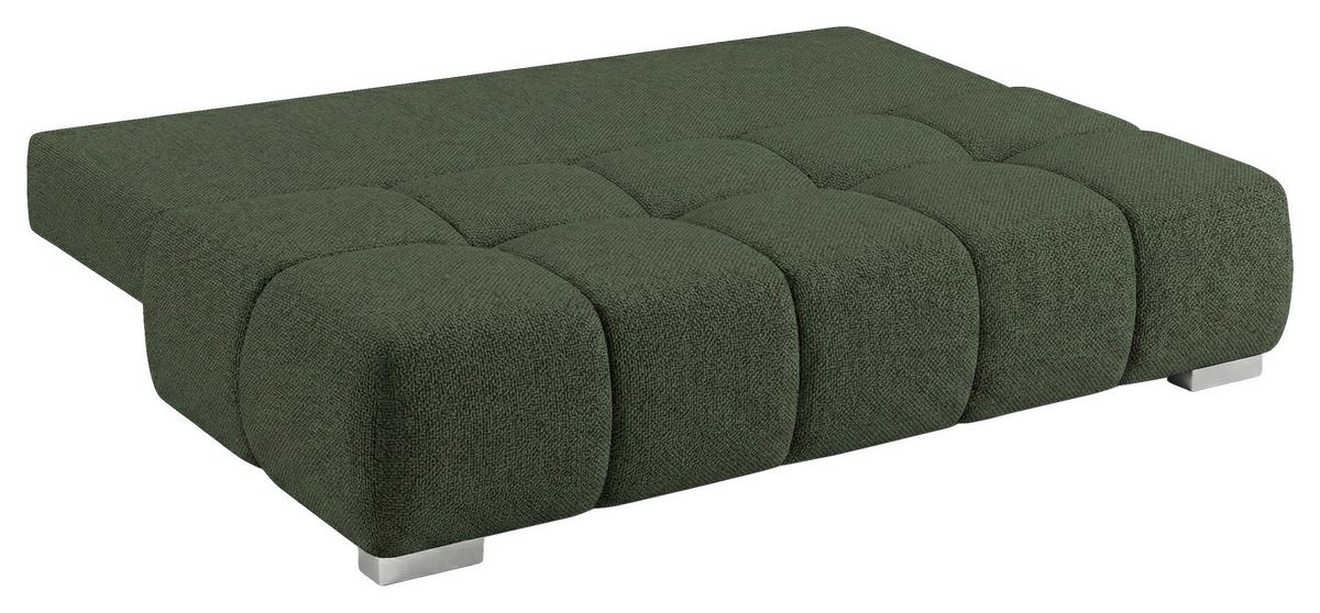 Boxspringsofa mit Bettkasten Webstoff wintermoos, B: 206 - Waldgrün/Chromfarben, Trend, Holzwerkstoff/Textil (206/90/105cm) - Luca Bessoni