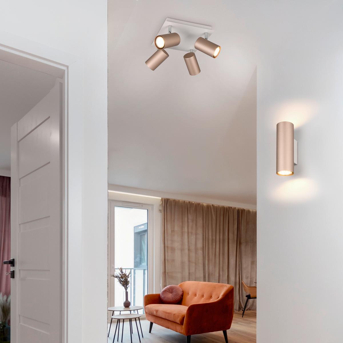 Wandleuchte 212400265 Marley - Braun/Grau, KONVENTIONELL, Metall (6/18cm) - Trio Leuchten