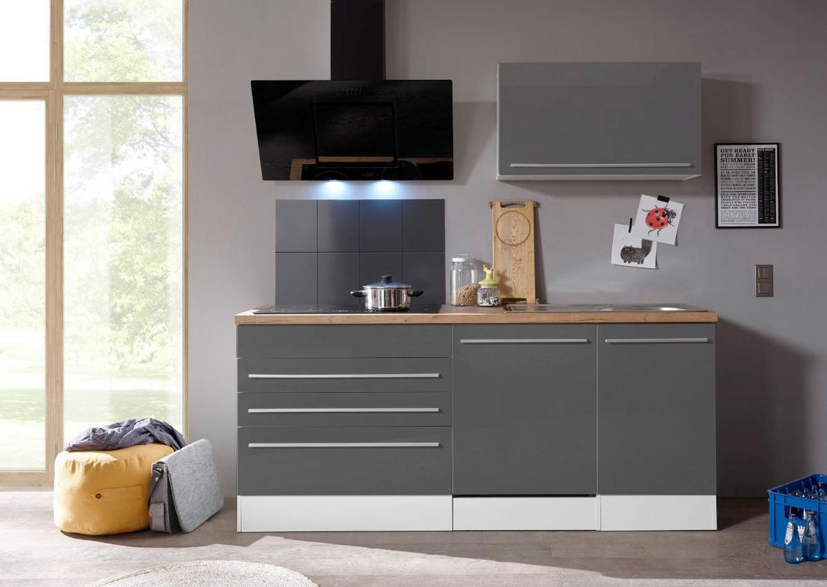 Küchenzeile Premium Mit Geräten B: 320 cm - Wildeiche/Weiß, Basics, Holzwerkstoff (320cm) - Respekta
