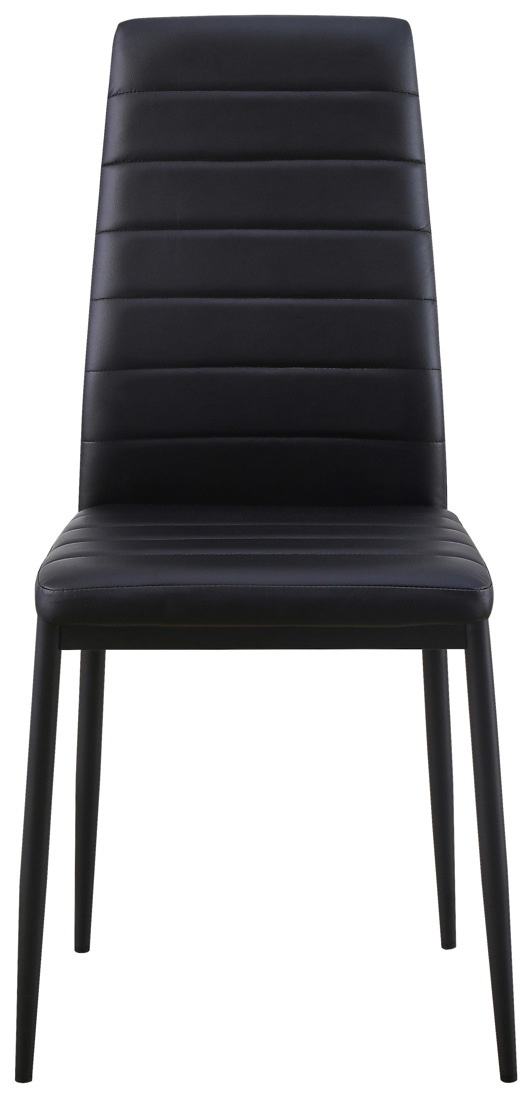 Vierfußstuhl Franzi Schwarz Lederlook - Schwarz, KONVENTIONELL, Textil/Metall (42/95/51cm)