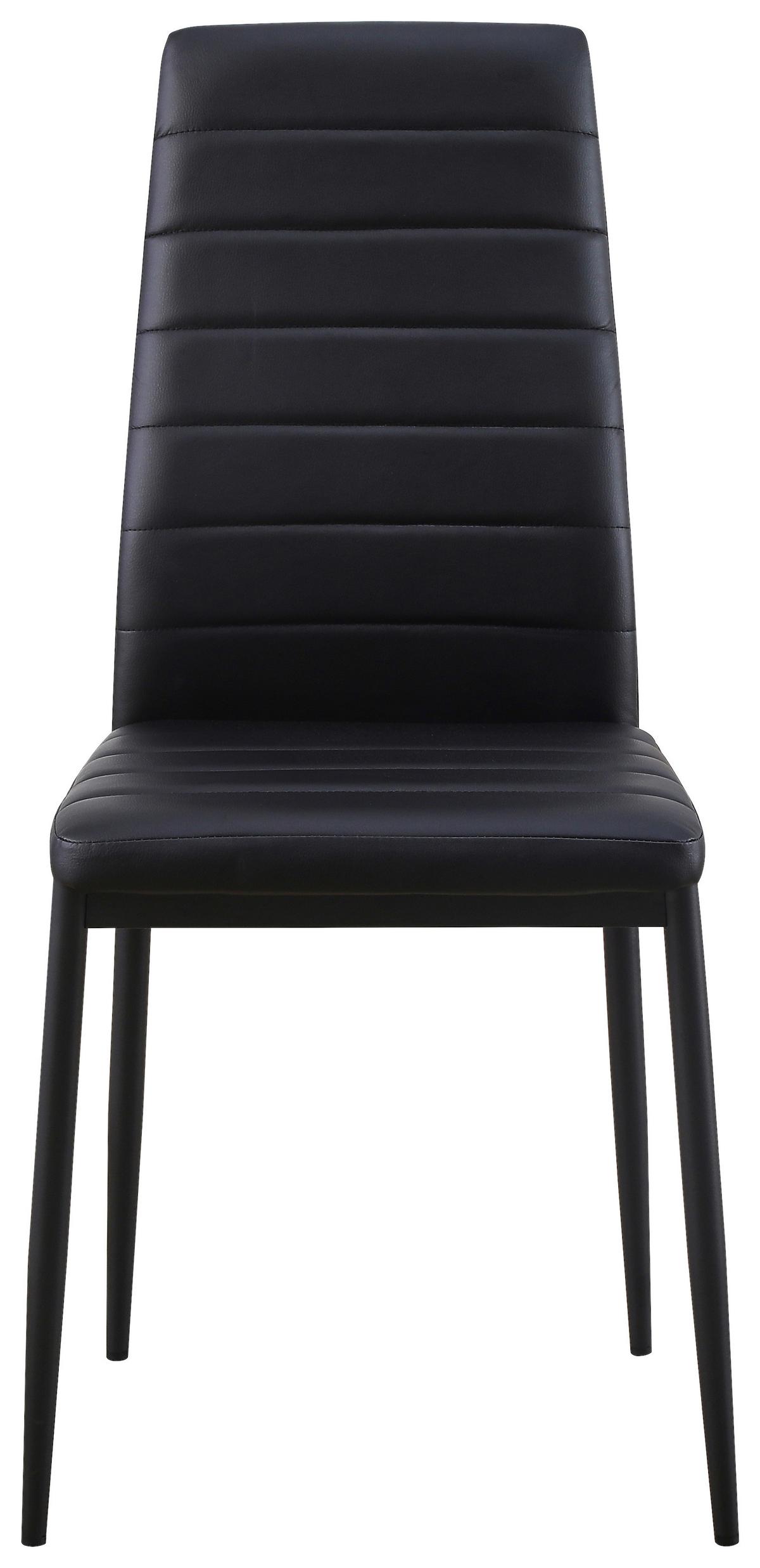 Vierfußstuhl Franzi Schwarz Lederlook - Schwarz, KONVENTIONELL, Textil/Metall (42/95/51cm)