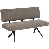 Sitzbank Chios mit Lehne Cord Dunkelgrau, B: 140 cm - Dunkelgrau/Schwarz, KONVENTIONELL, Textil/Metall (140/90/62cm) - MID.YOU