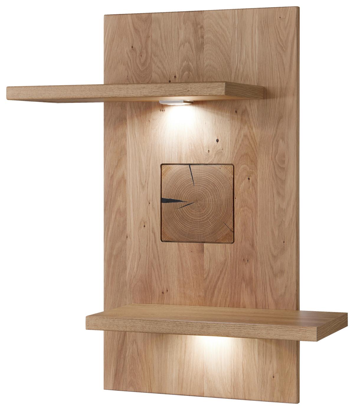 Wohnwand Kansas - Alteiche/Silberfarben, KONVENTIONELL, Glas/Holz (317,1/171/50,2cm) - Livetastic