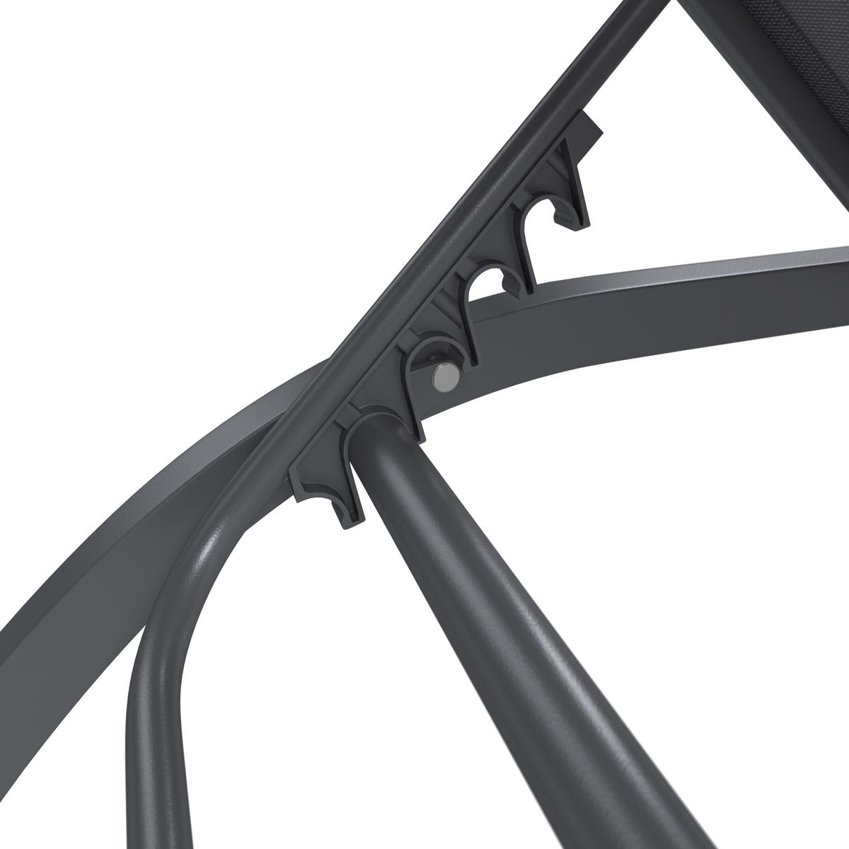 Sonnenliege Olivia Metall/textil Mit Rollen - Grau, MODERN, Textil/Metall (198/62/34-87cm) - Luca Bessoni