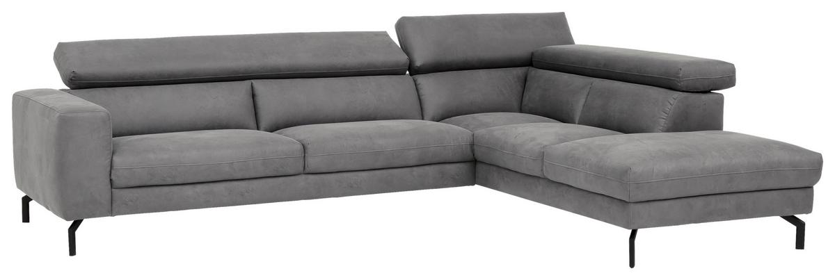 Ecksofa California - Schwarz/Grau, MODERN, Textil (305/233cm) - Trendmanufaktur