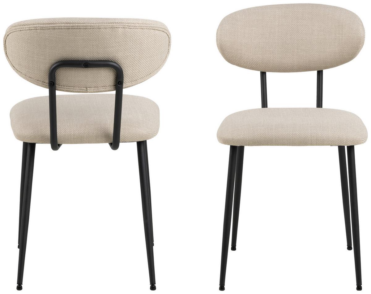 Stolička béžová - čierna/béžová, Design, kov/textil (43,5/78,5/53cm) - MID.YOU