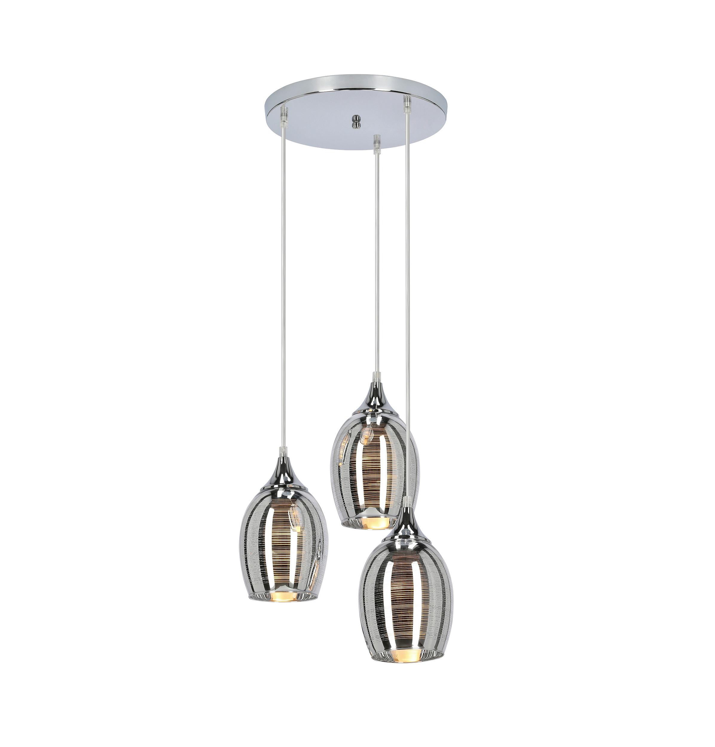 Hängeleuchte 33-60181 - Chromfarben, Design, Metall (35/35/125cm)