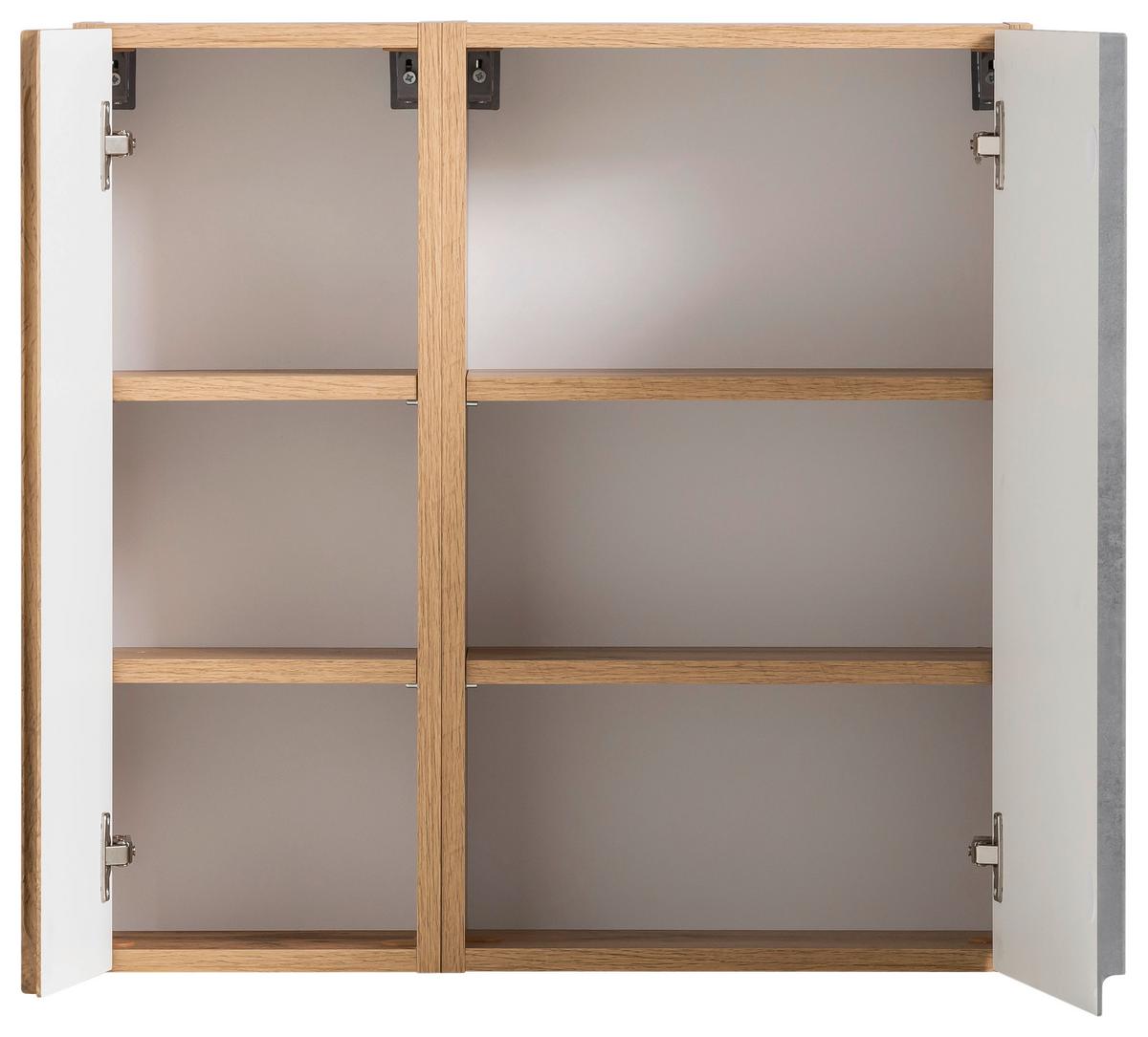 Hängeschrank Varese B: 65 cm Eiche Wotan/Hellgrau - Eiche Wotan/Hellgrau, MODERN, Holzwerkstoff (65/64/20cm) - Held