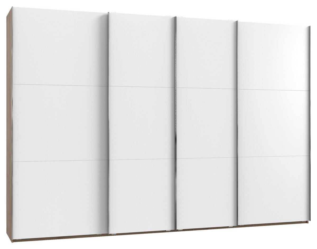 Schwebetürenschrank 350cm Level 36a, Weiß/eiche - Eichefarben/Weiß, Basics, Holzwerkstoff (350/216/65cm) - MID.YOU