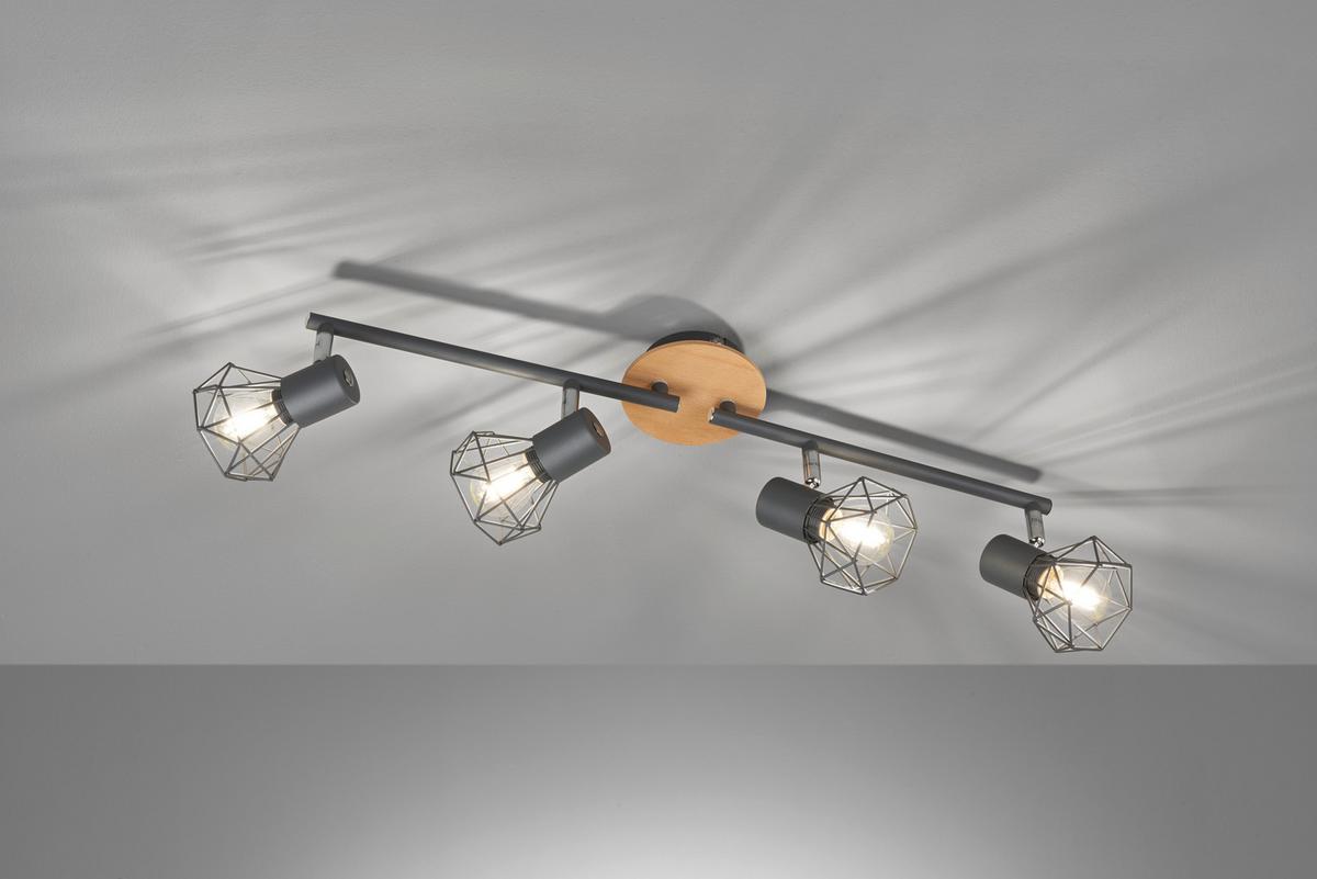 Strahler Ran Schwarz Sandfarben B: 11cm - Sandfarben/Schwarz, LIFESTYLE, Kunststoff/Metall (60/11/18cm) - Fischer & Honsel
