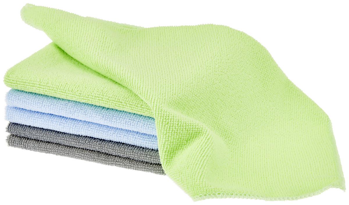 Mikrofasertücher Barny 6er-Packung, 30x30 cm - Blau/Grau, Basics, Textil (30/30cm) - Homezone