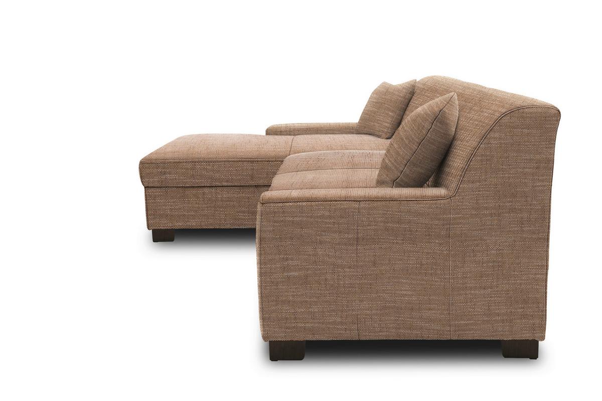 Ecksofa Norma Braun/beige Webstoff - Wengefarben/Beige, Design, Textil (153/268cm) - MID.YOU