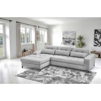 Ecksofa Bonito, Hellgrau Schenkel: 176x255 cm - Hellgrau/Schwarz, Design, Textil (176/260cm) - Livetastic