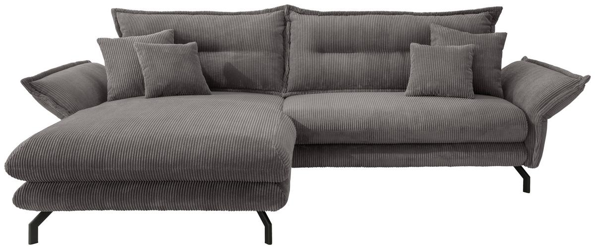 Ecksofa Lava Grau S: 180/255 cm - Schwarz/Grau, MODERN, Textil (180/255cm) - Livetastic