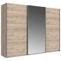 Schwebetürenschrank Mit Spiegel 270cm Erni Eiche Dekor - Eichefarben, Basics, Holzwerkstoff (270/210/65cm) - MID.YOU