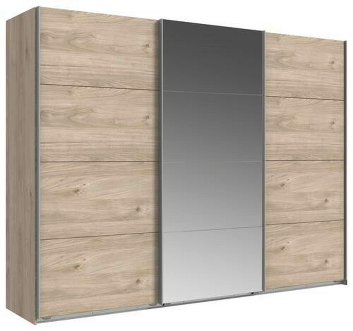 Schwebetürenschrank Mit Spiegel 270cm Erni Eiche Dekor - Eichefarben, Basics, Holzwerkstoff (270/210/65cm) - MID.YOU