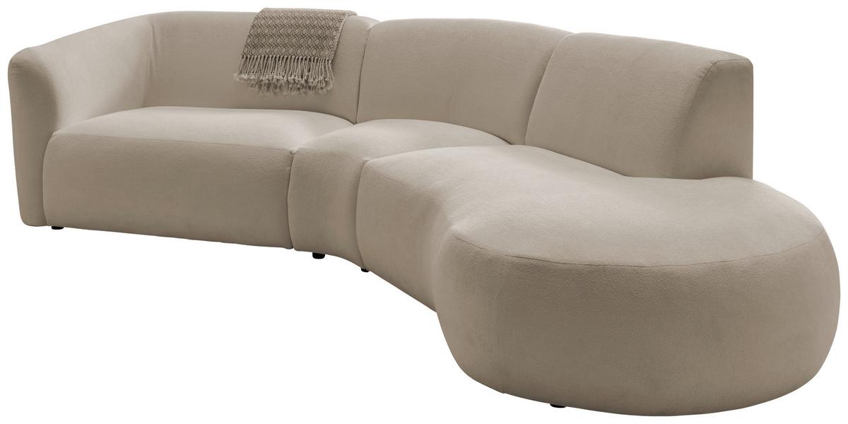 Ecksofa Jesi, Taupe S: 276x182 Cm - Taupe/Schwarz, MODERN, Textil (276/182cm) - Livetastic