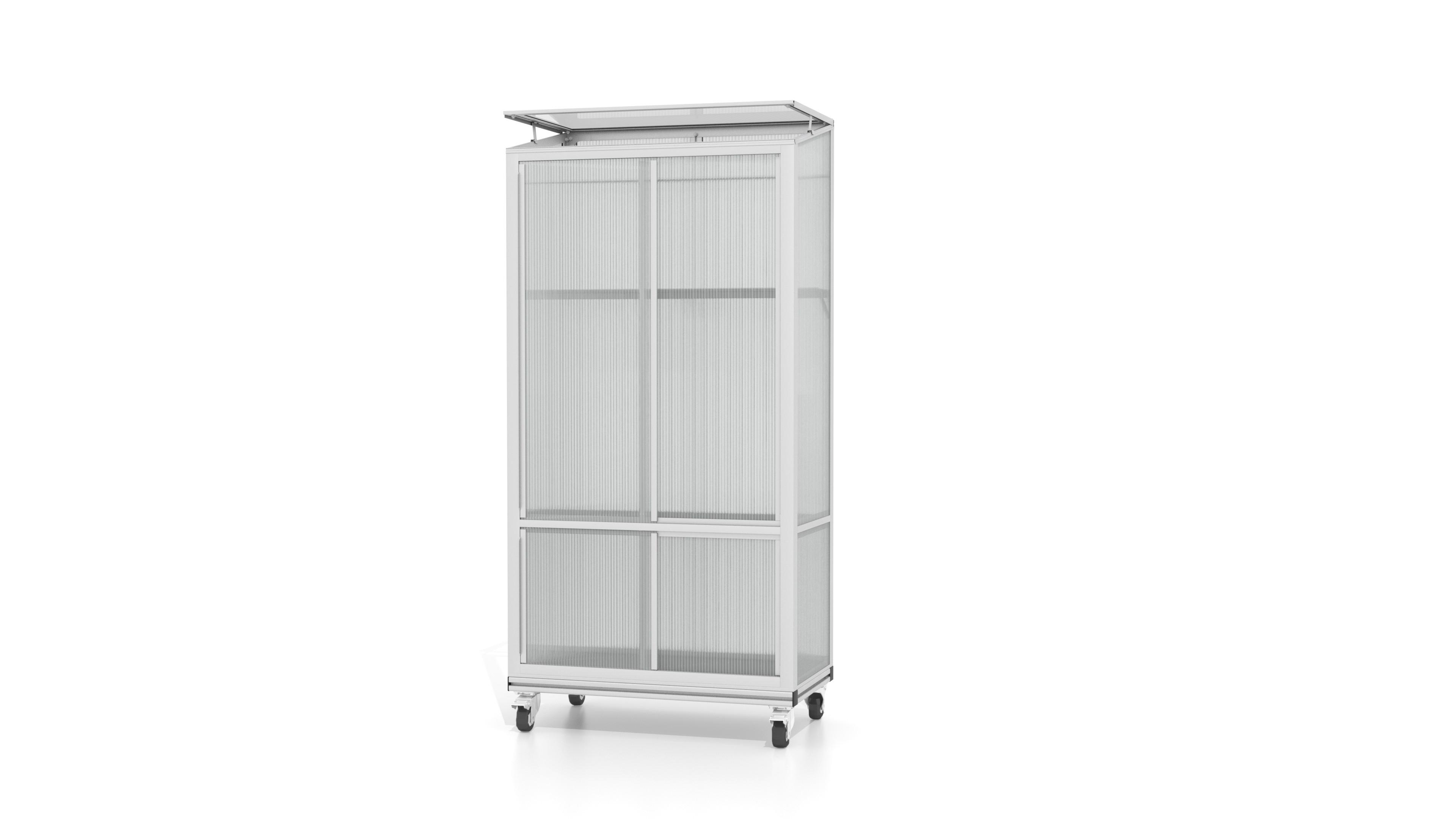 Balkon-gewächshaus Polis Alufarben Metall H: 166 Cm - Alufarben, Basics, Kunststoff/Metall (81/166cm)