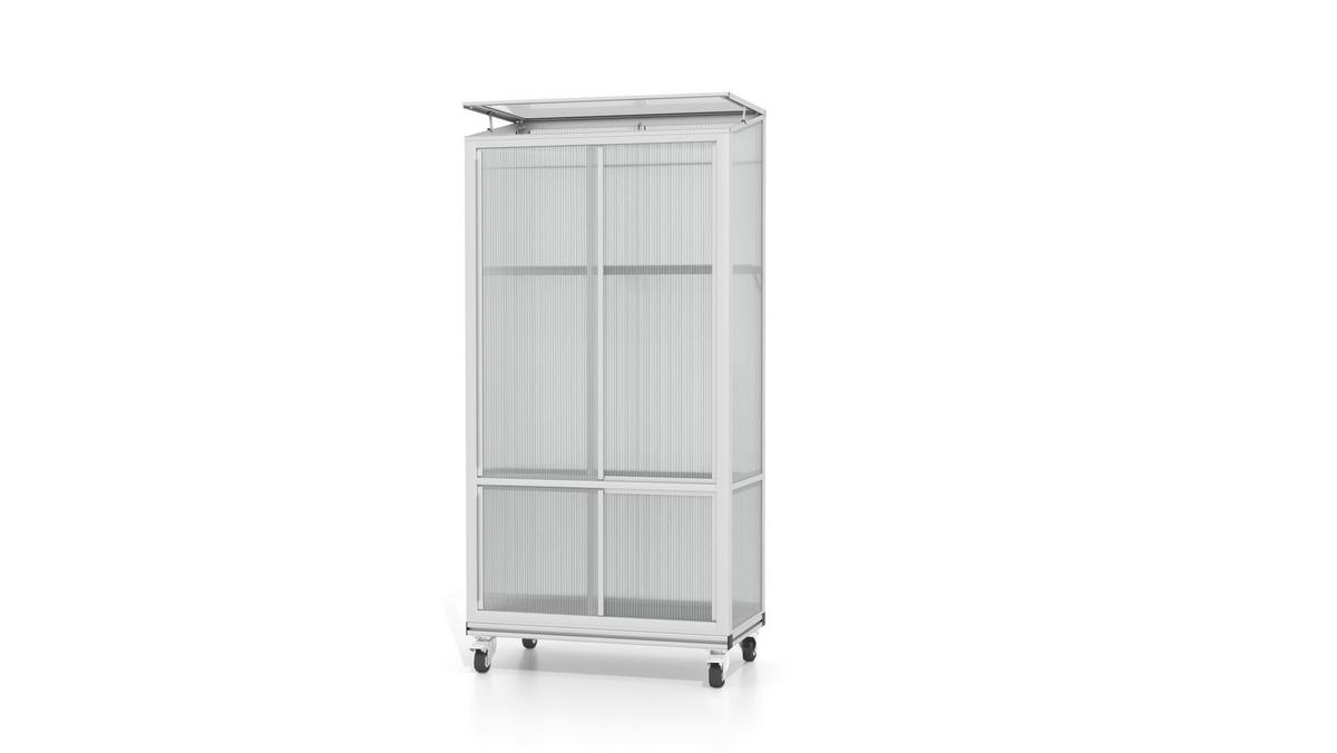 Balkon-gewächshaus Polis Alufarben Metall H: 166 Cm - Alufarben, Basics, Kunststoff/Metall (81/166cm)