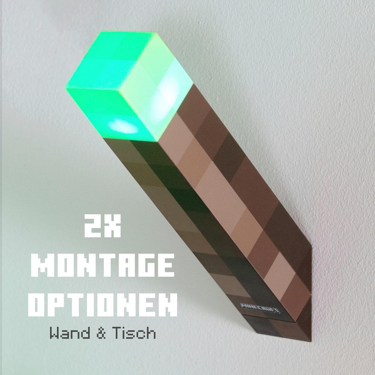 Nachttischleuchte Minecraft Fackel - Braun, Kunststoff (5,6/28/5,6cm)