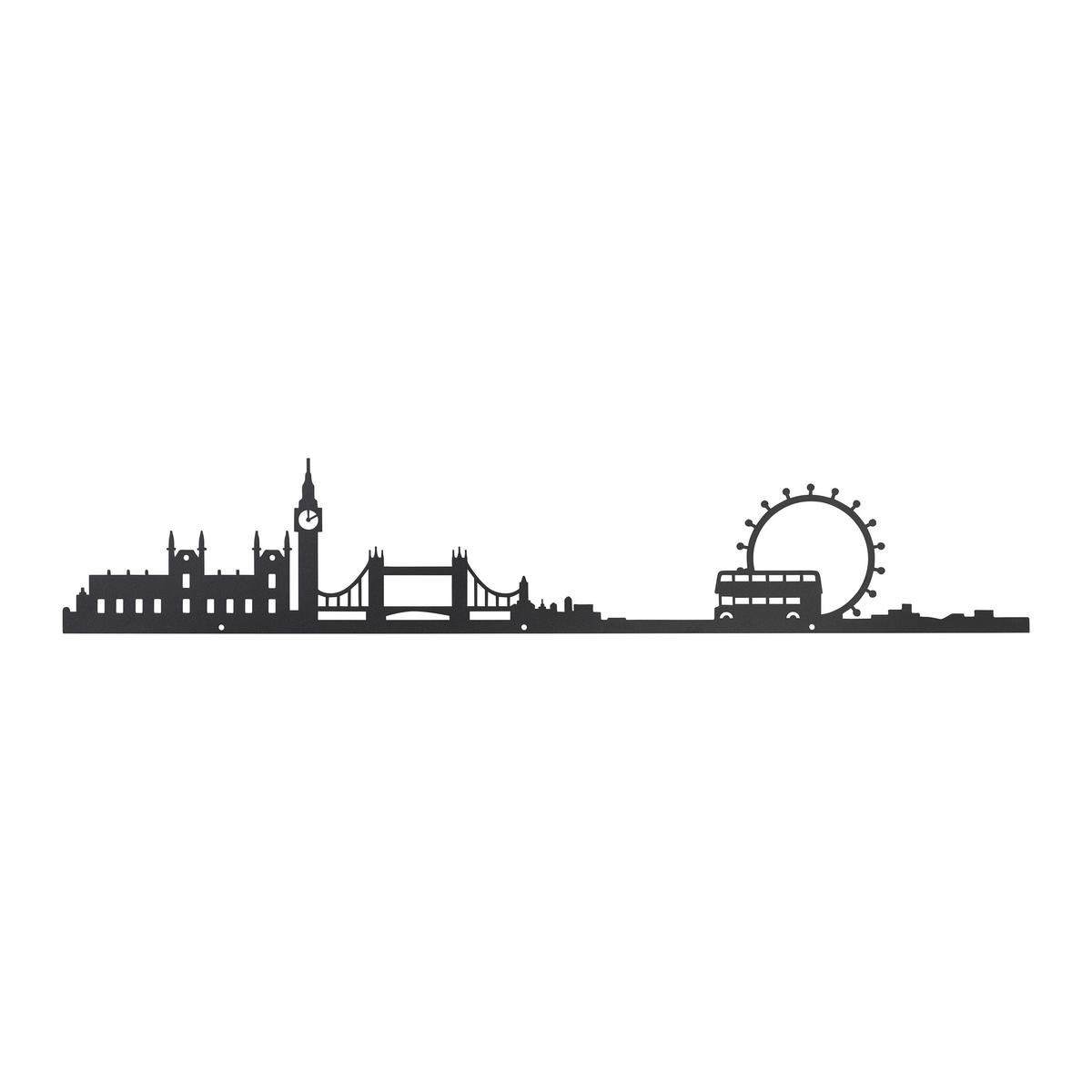 DEKORACE NA ZEĎ SKYLINE - černá, Konvenční, kov (55/10cm) - Modern Living