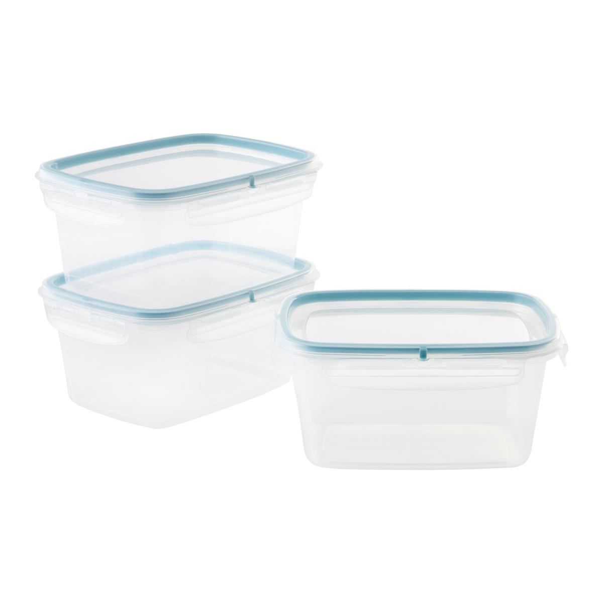 Sada dóz na potraviny objem 1,2L - priehľadné/pastelová modrá, Konventionell, plast (18,4/14/12cm) - Mömax