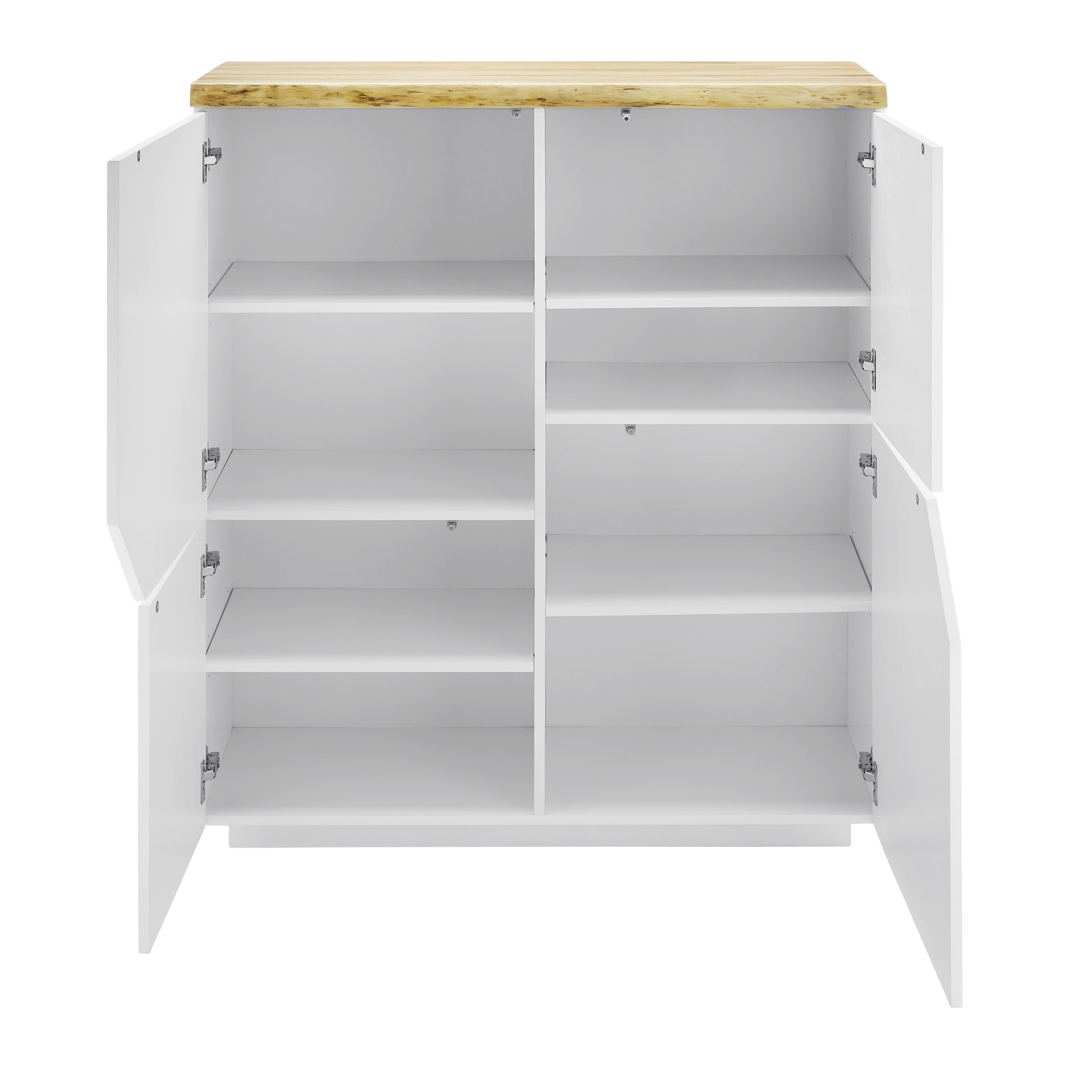 Komoda Carlos - bílá/barvy dubu, Moderní, dřevo (100/122/42cm) - Modern Living