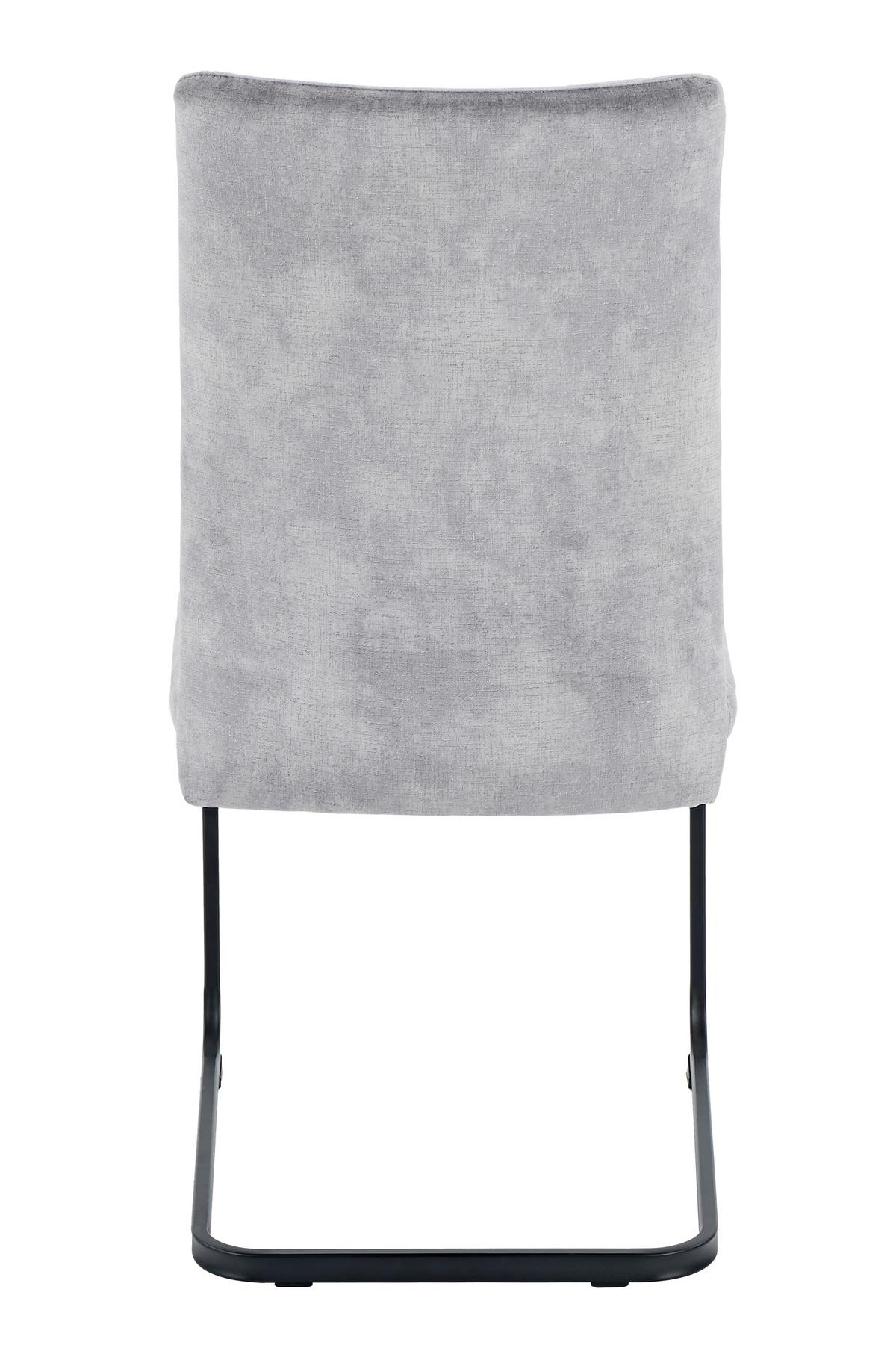 Schwingstuhl-Set Gela S 4er-Set - Silberfarben/Schwarz, MODERN, Textil/Metall (49/98/61cm) - MID.YOU