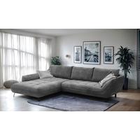 Ecksofa Biarritz, Anthrazit Schenkel: 205x324 cm - Anthrazit/Silberfarben, Design, Textil (205/324cm) - Livetastic