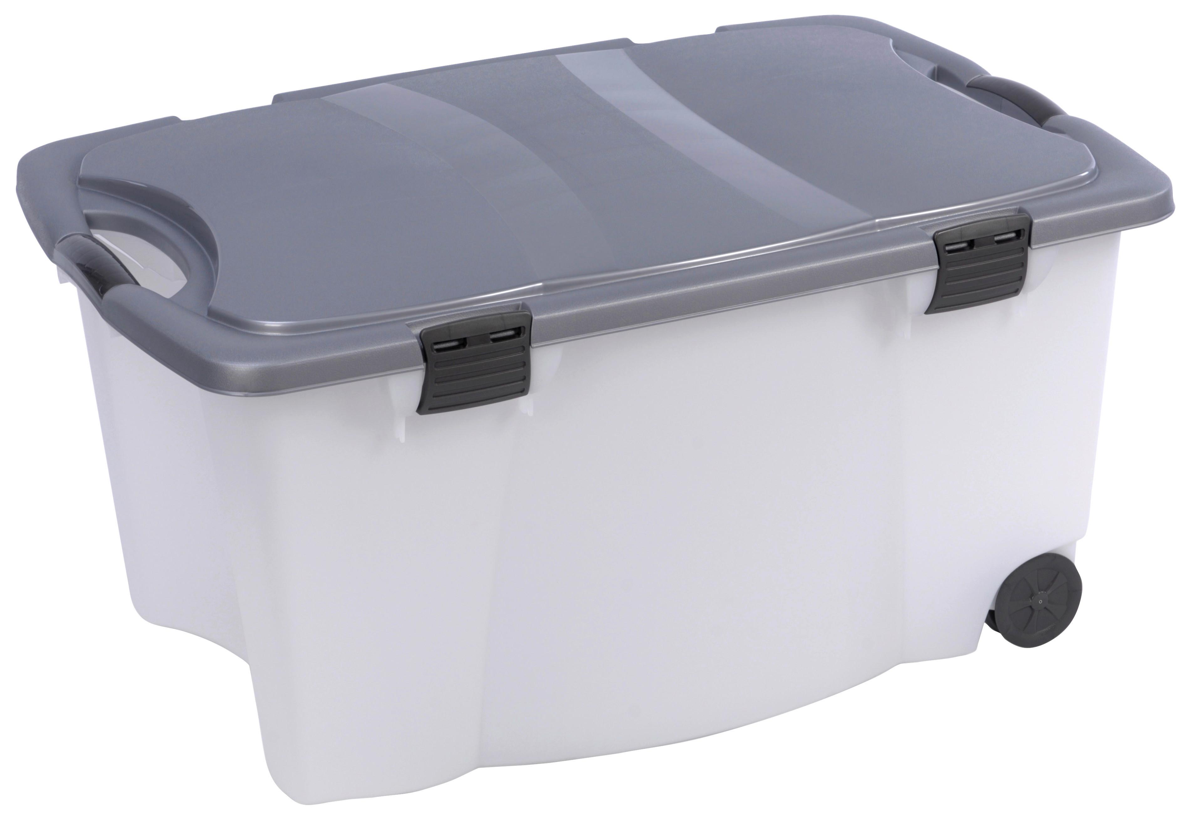 Novaliv Aufbewahrungsbox mit Deckel 45L - Transparent, stapelbar