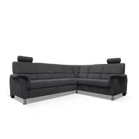 Sedačka MARSYLIA, pravá, tmavě šedá - černá/barvy stříbra, Design, kov/dřevo (270/216cm) - MID.YOU