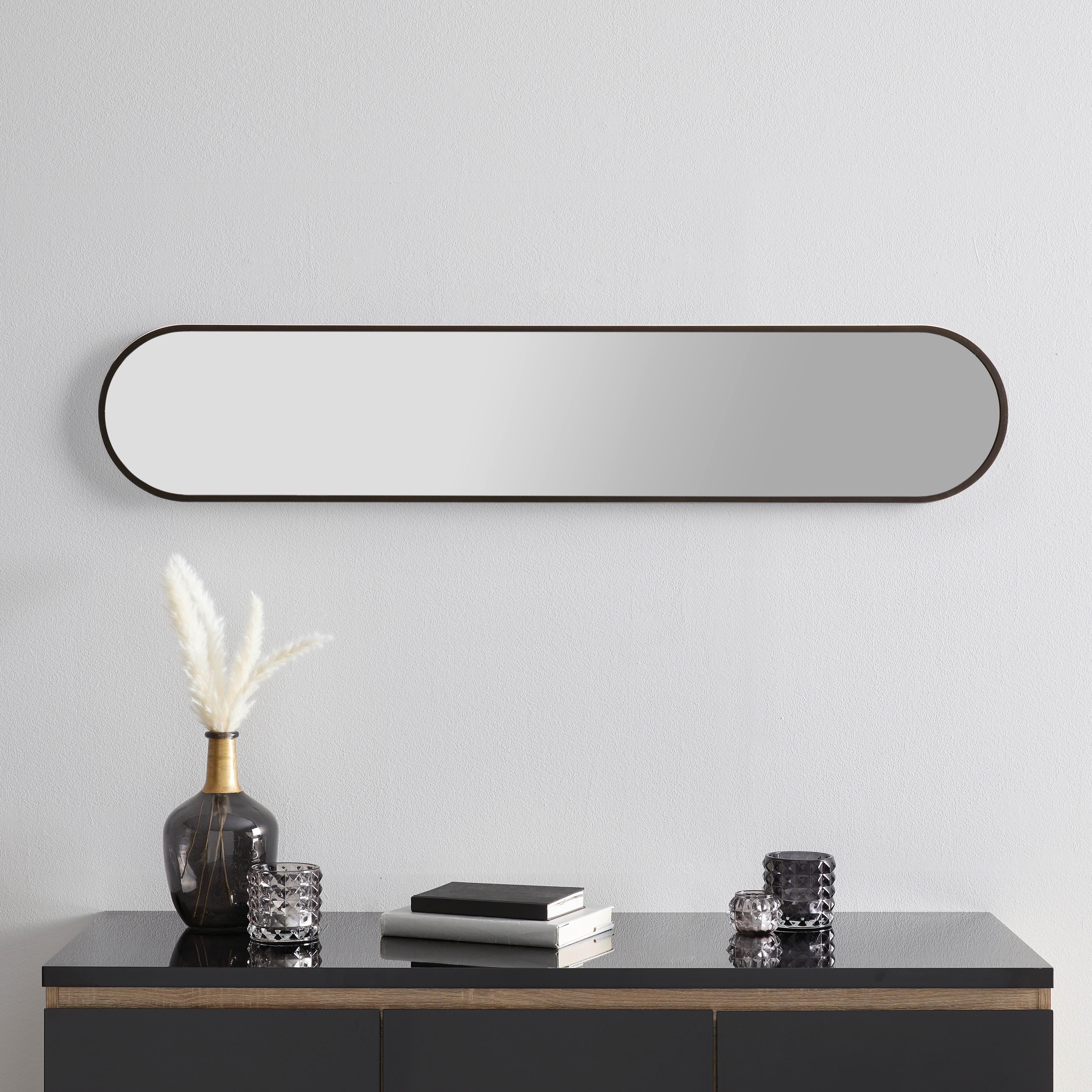 Zrcadlo MONI černá - černá, Moderní, plast/sklo (20/101cm) - Mömax