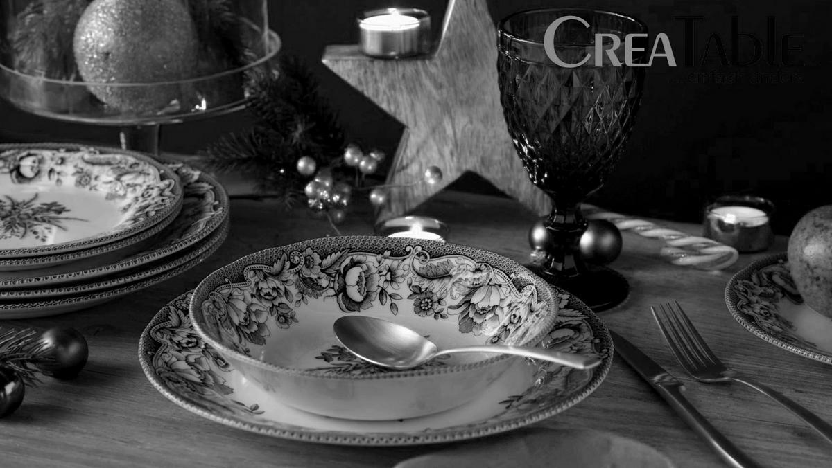 Tafelservice Weihnachten 12-Tlg., Grün - Grün, Basics, Keramik - Creatable