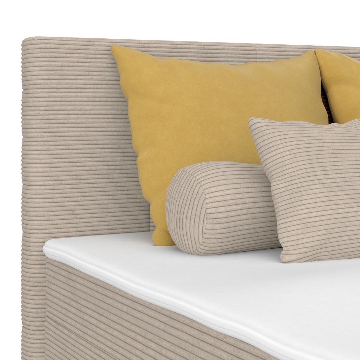 Čalouněná postel ADRIA 180x200 cm, jílová - barvy chromu/jílová barva, Konvenční, dřevo/textil (180/200cm)