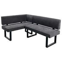 Eckbank Vancouver Grau, Schwarz 125x181 cm - Anthrazit/Schwarz, Design, Textil/Metall (125/181,5cm) - MID.YOU