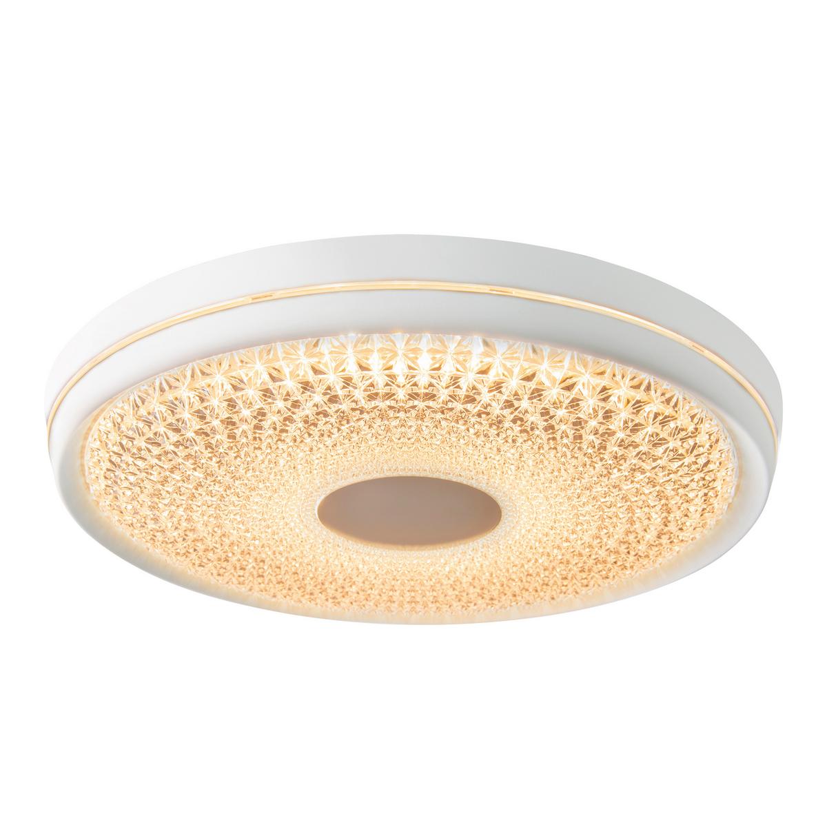 LED-Deckenleuchte Boise Ø 51 cm dimmbar mit Fernbedienung - Klar/Weiß, KONVENTIONELL, Kunststoff/Metall (51/8,5cm) - Näve