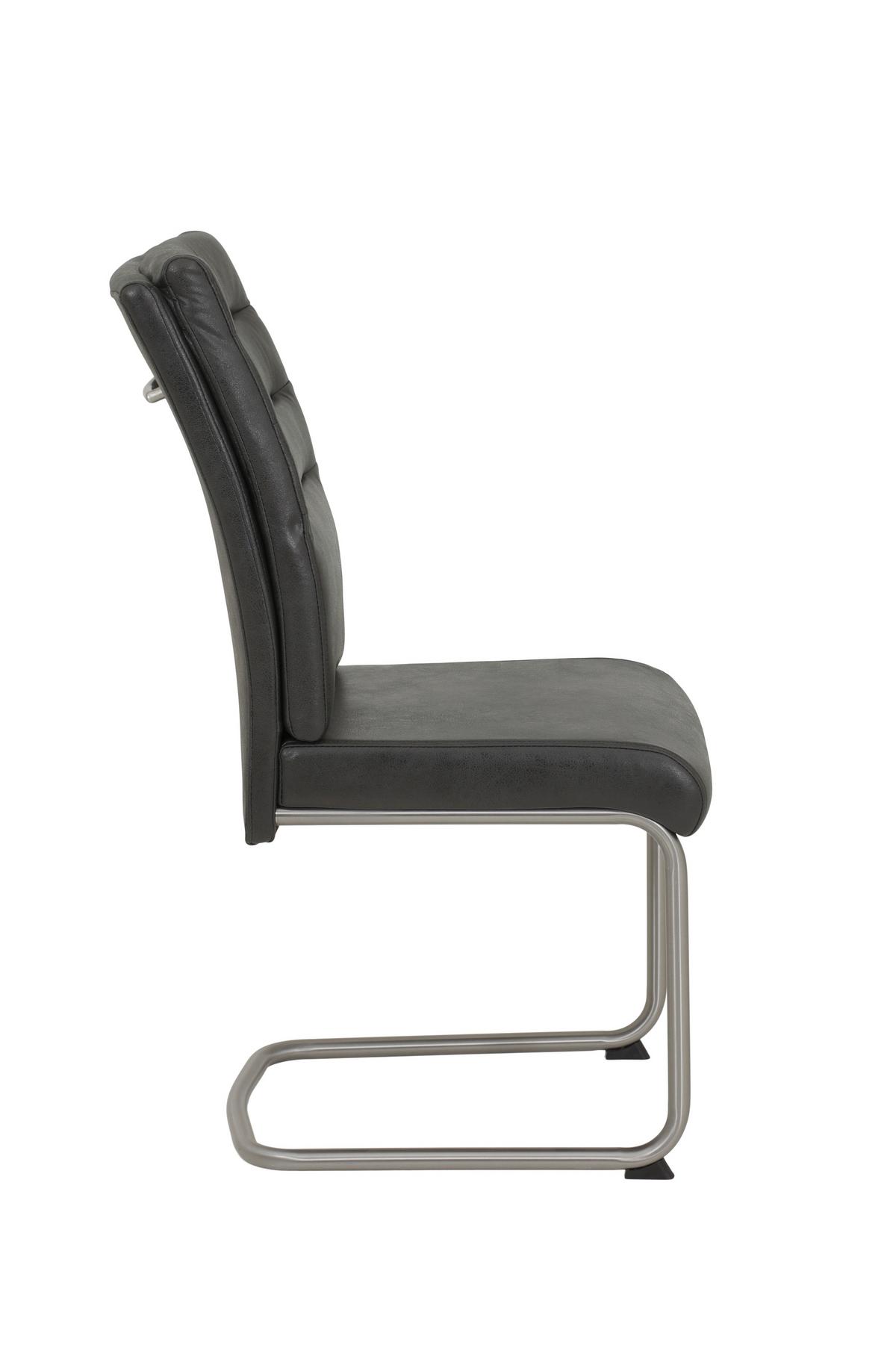 Tischgruppe Paula IIi G - Eichefarben/Anthrazit, MODERN, Holzwerkstoff/Textil (140-220/76/90cm) - MID.YOU