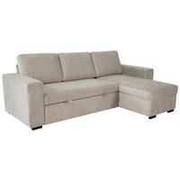 Ecksofa mit Schlaffunktion & Bettkasten Jan Greige - Greige, Trend, Textil (247/155cm)