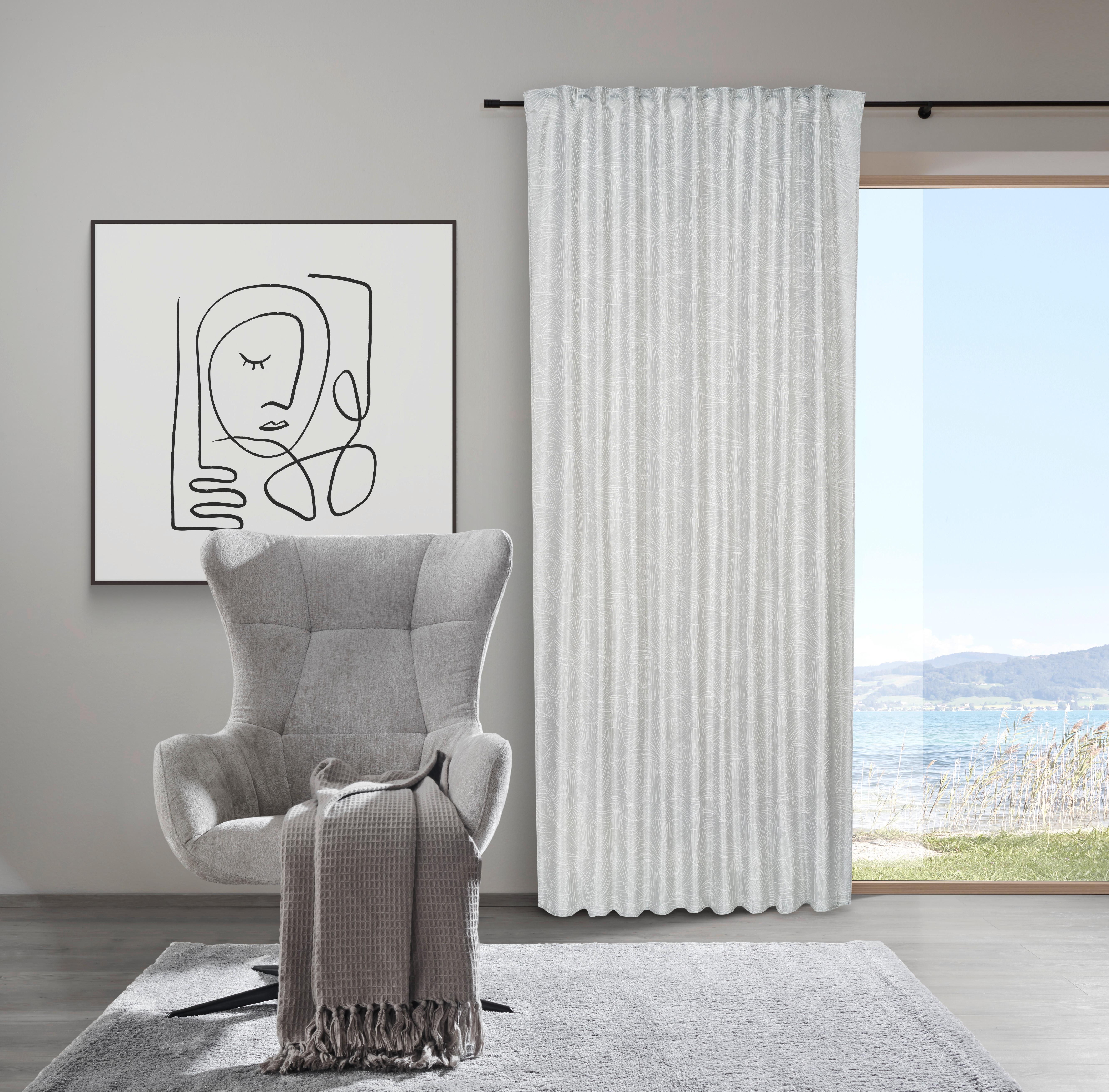HOTOVÝ ZÁVĚS ALVIS - světle šedá, Romantický / Rustikální, textil (140/245cm) - Premium Living