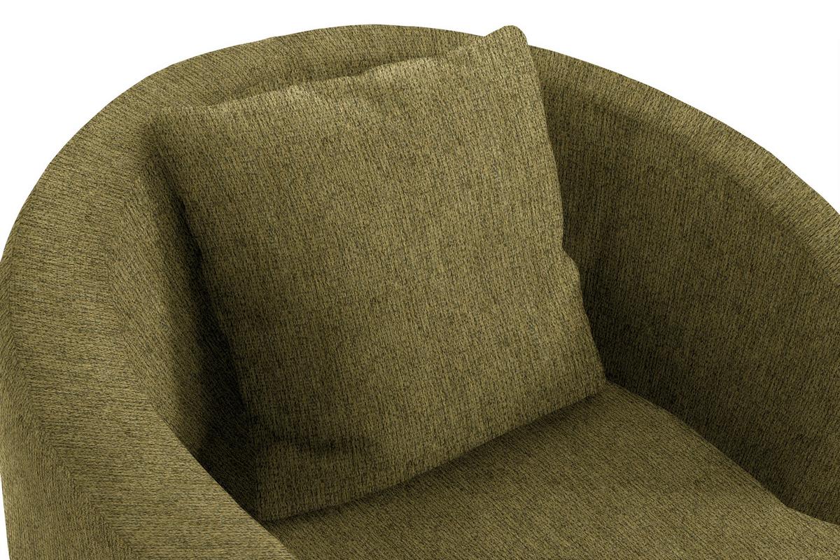 Polstersessel Pina Olivgrün Chenille - Schwarz/Olivgrün, Design, Textil (81/74/81cm) - Livetastic