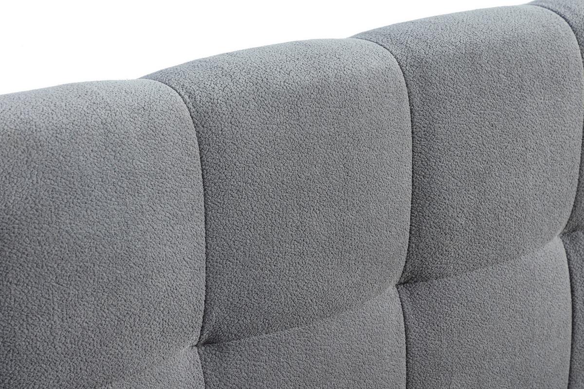 Polsterbett Natalia Grau B: 208 cm - Schwarz/Grau, Design, Holzwerkstoff/Textil (208/90/228cm) - Livetastic