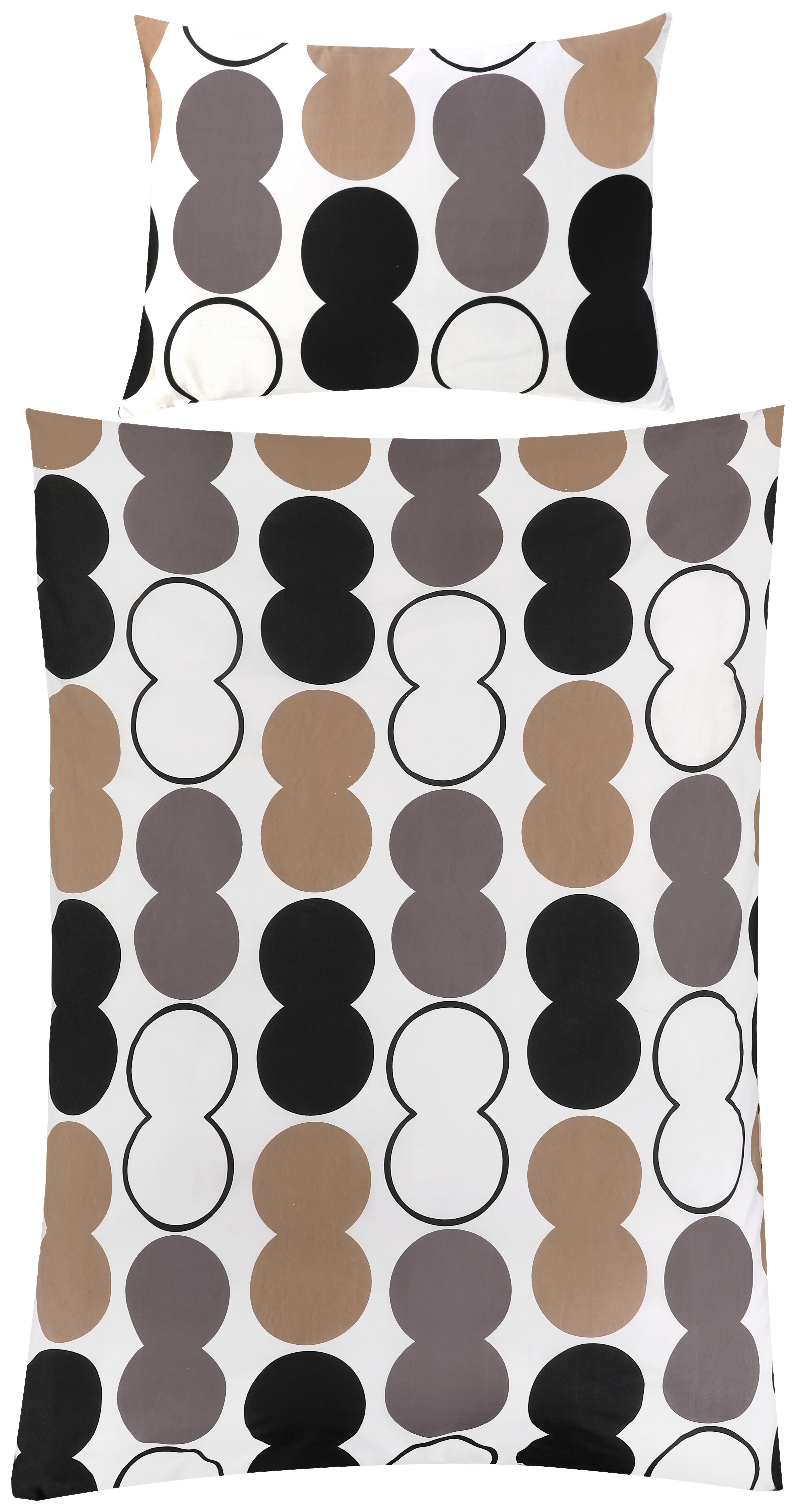 Ágyneműhuzat-garnitúra Fiona - bézs/fekete, Modern, textil - Luca Bessoni