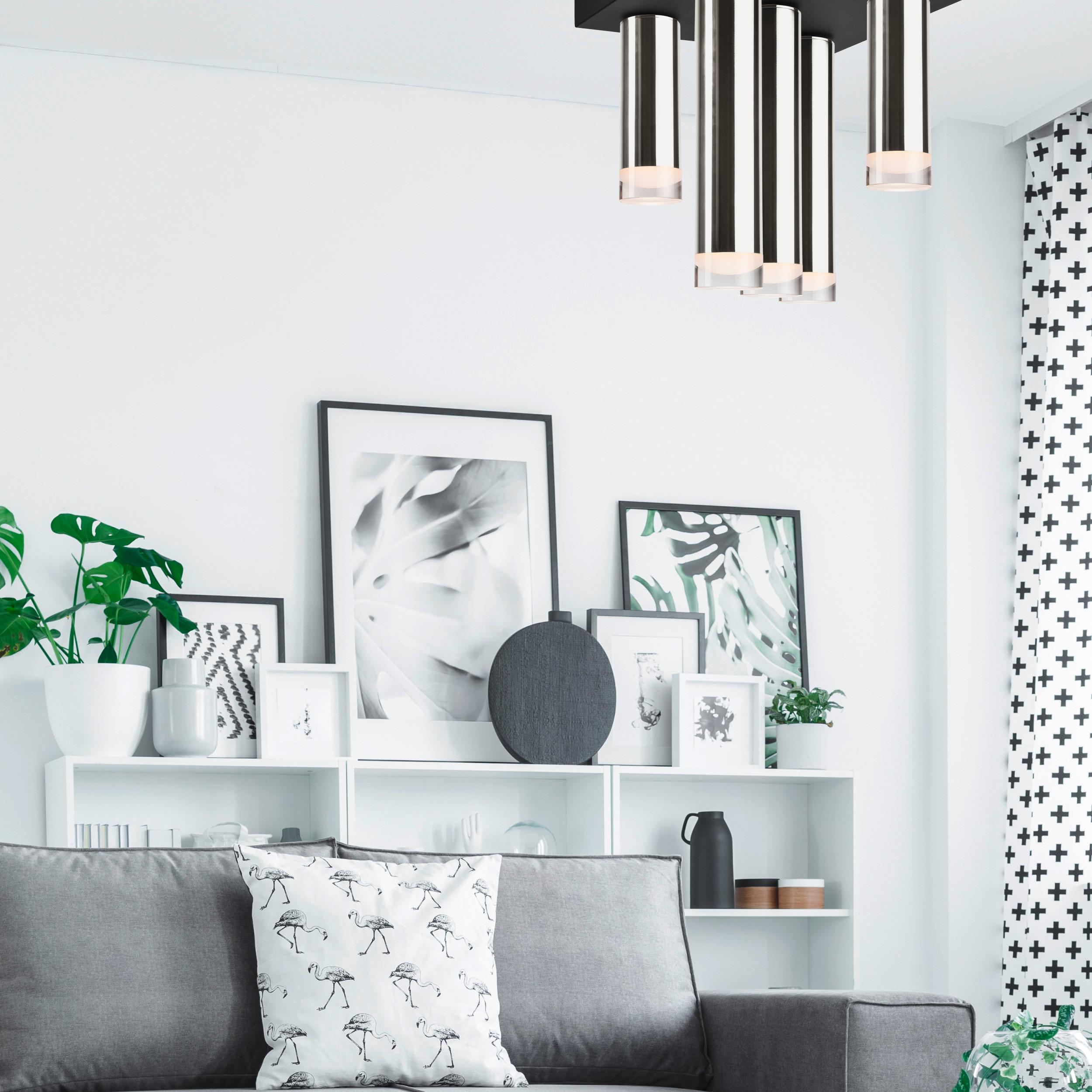 Deckenleuchte 39749 Diego - Chromfarben, Design, Metall (30/6/32cm)