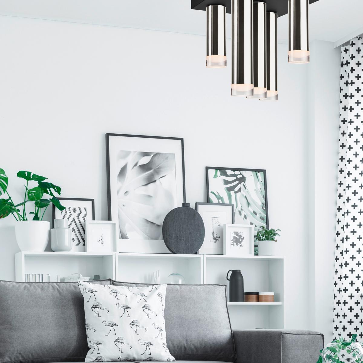 Deckenleuchte 39749 Diego - Chromfarben, Design, Metall (30/6/32cm)