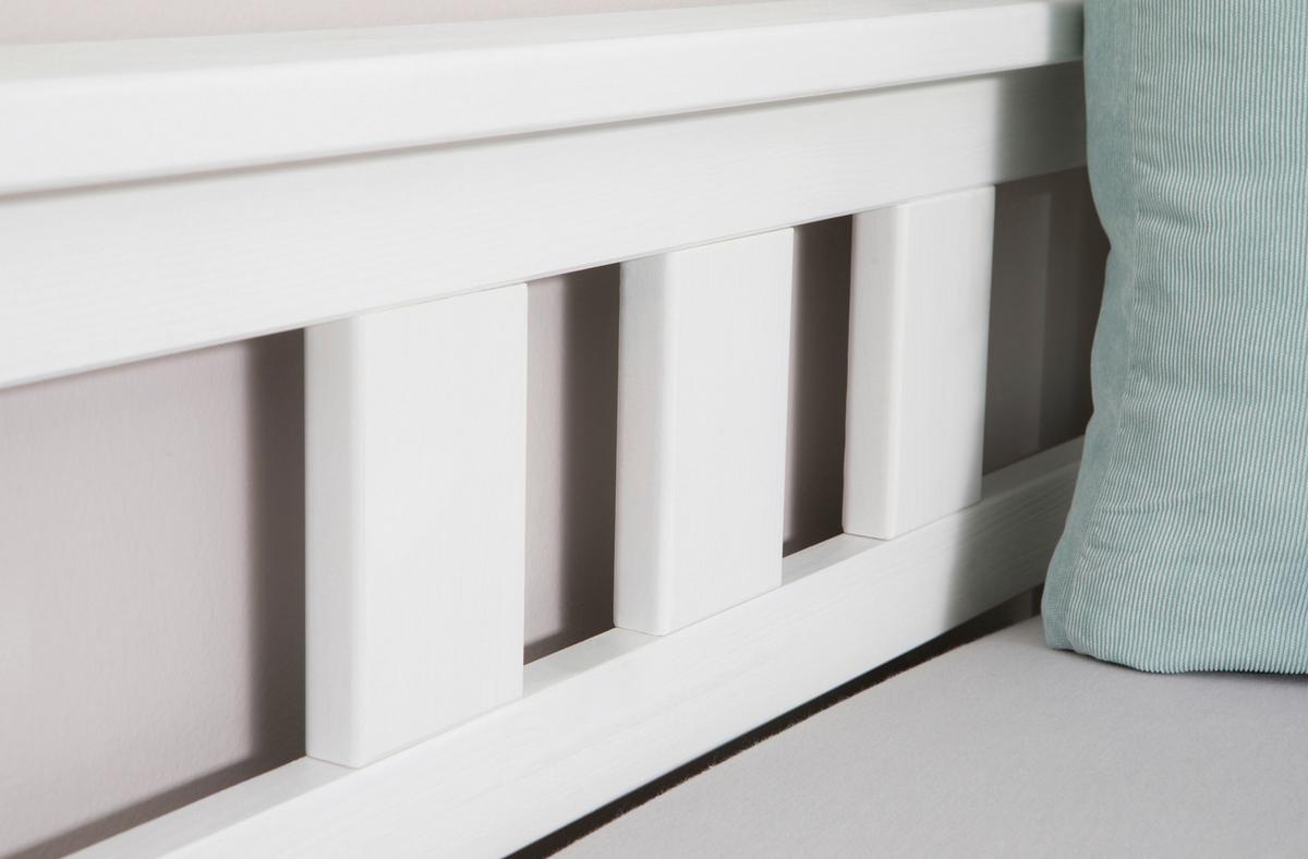 Posteľ z masívnej borovice Merci, 90x200cm, biela - biela, Konventionell, drevo (90/200cm) - MID.YOU