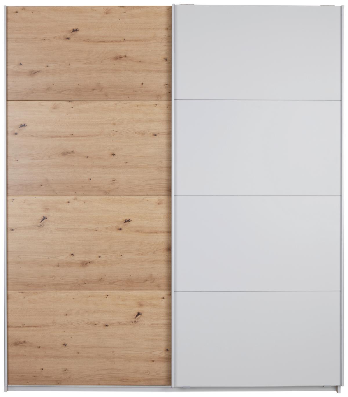 Skriňa s posuvnými dverami Feldkirch 8, 271/229 cm - sivá/farba duba, Modern, kov/kompozitné drevo (271/229/62cm)