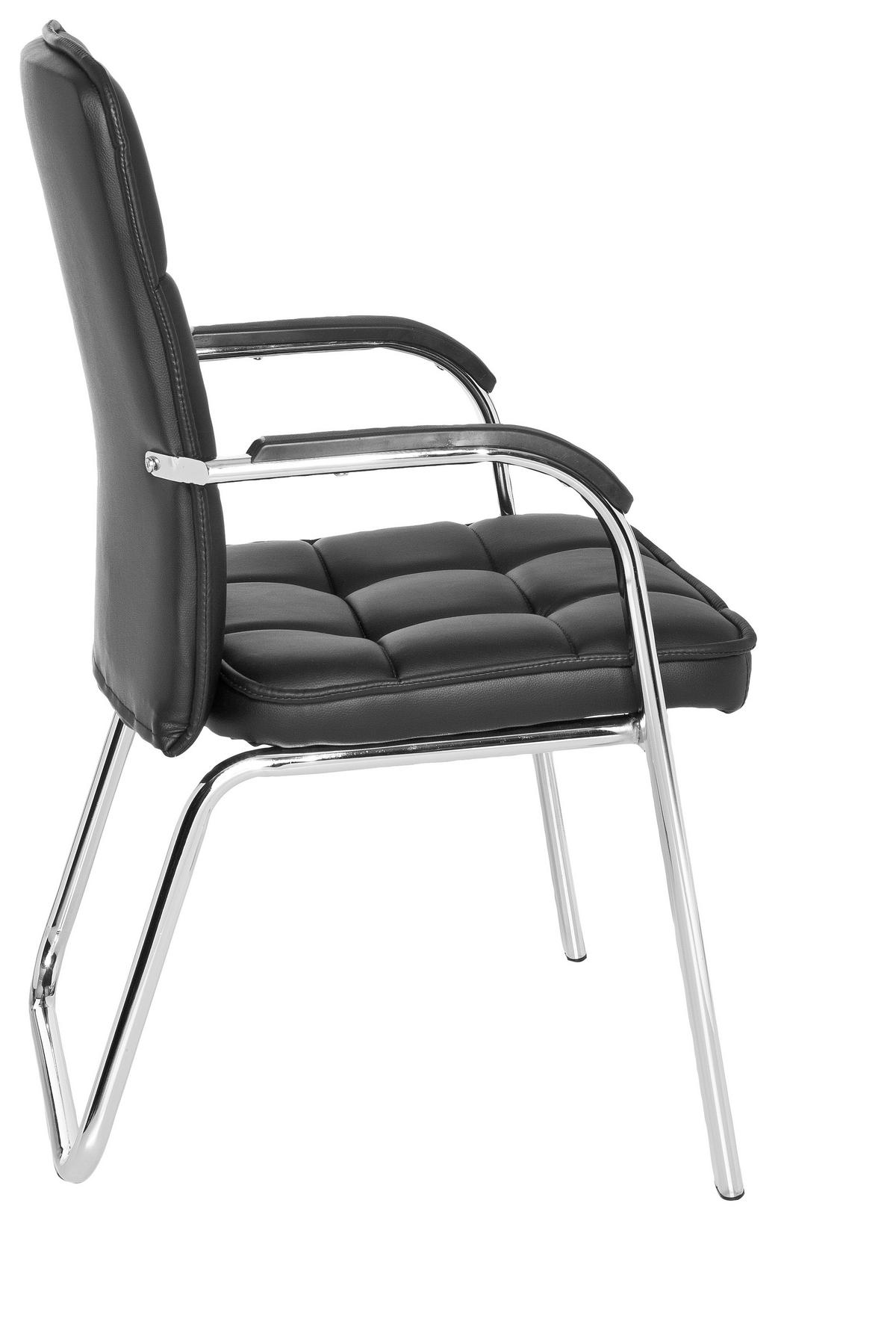 Besucherstuhl Borne Schwarz - Chromfarben/Schwarz, MODERN, Kunststoff/Textil (54/93/44cm) - MID.YOU