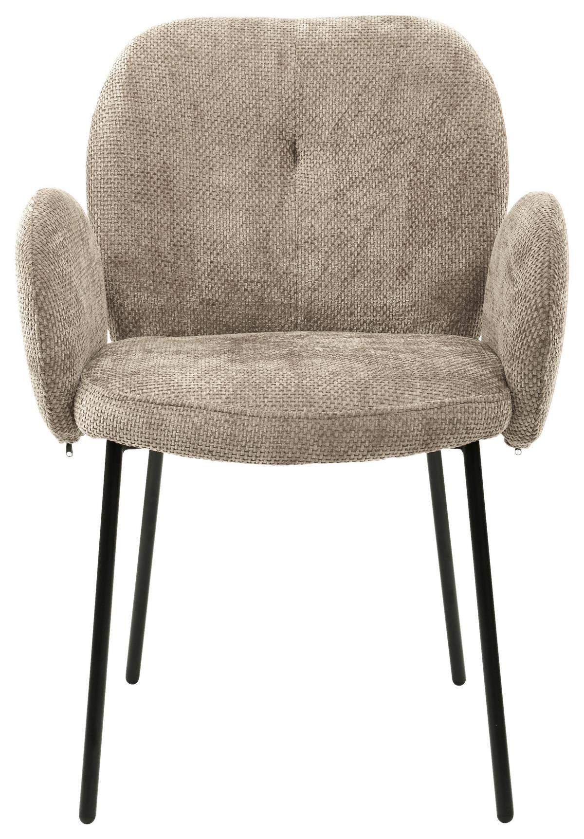 Židle s područkami kapučíno - černá/cappuccino, Lifestyle, kov/dřevo (60/87/64cm) - Mömax